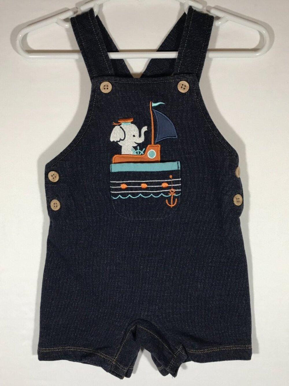 Pekkle Baby's 12M Blue Overall Bib Shorts